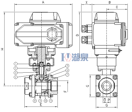 電動絲扣球閥Q911F-16P型號，圖片，原理